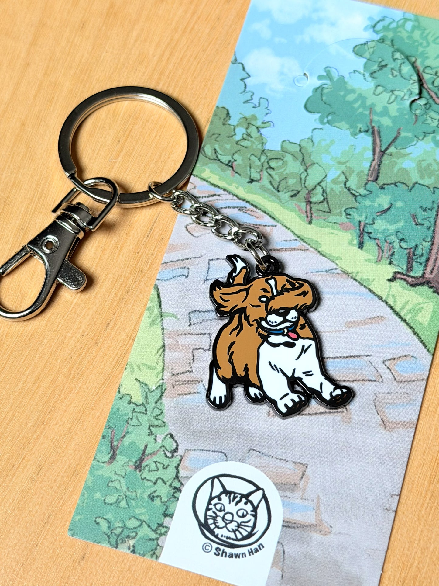 小狗跑步鑰匙圈